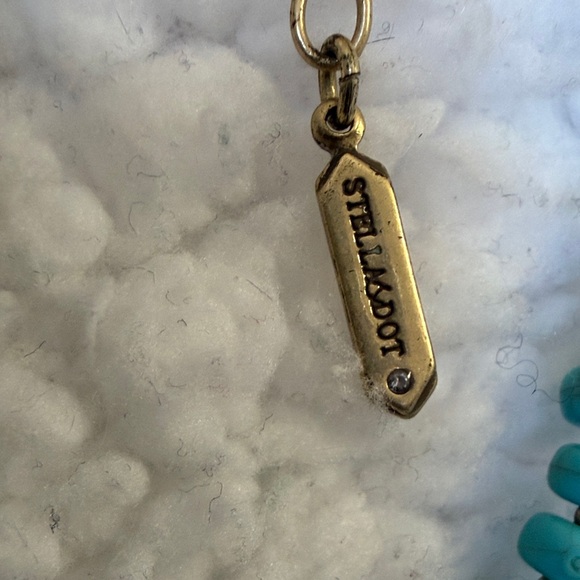 Stella & Dot Turquoise and Gold Beaded Necklace - Picture 2 of 13